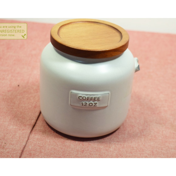 Hearth & Hand with Magnolia 12oz Stoneware Coffee Canister Wood Lid (Damaged) - Picture 1 of 6